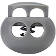 DYZD Plastic Cord Lock End Toggle Double Hole Spring Stopper Fastener Slider Toggles End (Grey 10PCS)