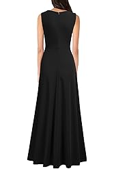 MUSHARE Women's V Neck Sleeveless Split Formal