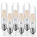 Dimmable Edison Led Tubular Bulb T10, 4W Vintage Led Filament Light Bulb, 40W Equivalent, 2700K Soft White, E26 Medium Base,Clear Glass Bulbs,for Display Cabinet Showcase Piano, 6 Pack