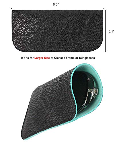 [5 PACK - Large Pouch], JAVOedge 2 Tone Color Style Soft Pouch Eyeglass Storage Case w/Microfiber Eyeglasses Cloth - Thumbnail 6