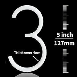 Nanlyiau 5in Modern White Acrylic Door Numbers