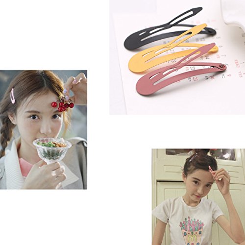 100PCS Snap Clips 2 Inch No Slip Metal Hair Clips Barrettes Hairpins for Girls Toddlers Kids Teens (40pcs Glitter Snap Clips+60pcs Solid Color Snap Clips) - Thumbnail 4
