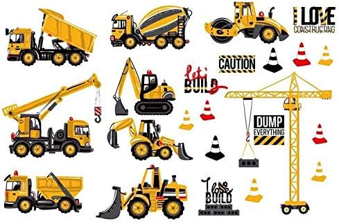 Aiyang Construction Vehicles Wall Stickers Truck Digger Cartoon Engineering Car Wall Decals Peel And Stick Removable Wall Stickers Boys Wall Stickers For Bedroom Playroom Decoration Amazon Com Au Home
