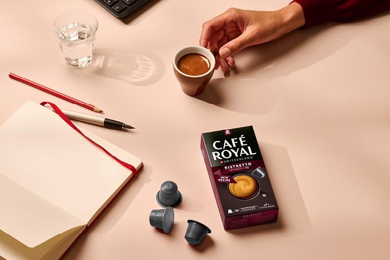 Ristretto - Cápsulas para cafetera Nespresso (100 unidades, intensidad 9/10, con certificado UTZ, de aluminio)
