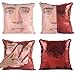 ROZKITCH Sequin Home Decor Pillow Cover Nicolas Cage Pattern Throw Pillow Case Sofa Cushion Cover 15.7