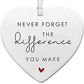 Never Forget The Difference You Make, Midwife Gift, Symposium Gift, Ceramic Heart, Appreciation Gift, Gift for Team And Employees, To Bestie, Soul Sister Gift, Corporate Gift, Employee Gift