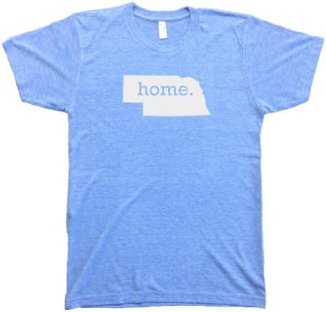 Homeland Tees Men's Nebraska Home State T-Shirt Small Sky Blue/White