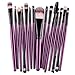 Voberry 15 Pcs Pro Makeup Set Powder Foundation Eyeshadow Eyeliner Lip Cosmetic Brushes (Purple)