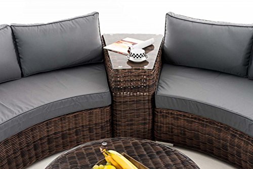 HomeStylist Gartengarnitur Polyrattan Eckbank Marvina Grau, Braun – Bild 4