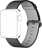 SELLERS360 Nylon Watch Woven Band Replacement Strap for Apple watch band Series 1 Series 2 iwatch (Black 42mm)