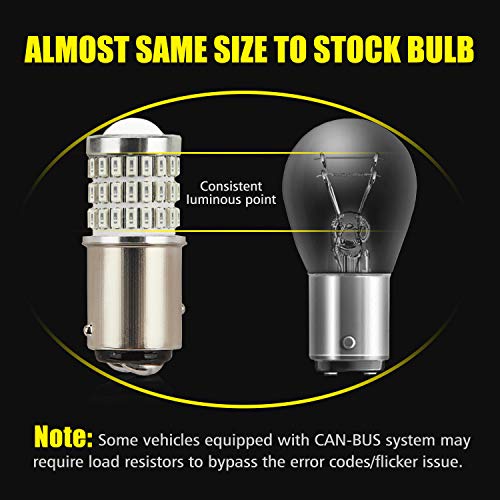 AUXLIGHT 2057 1157 2357 7528 2057A 1157A 2357A LED Bulbs Brilliant Red, Ultra Bright 57-SMD LED Replacement for Brake/Tail Lights, Blinker Lights, Turn Signal/Parking or Running Lights (Pack of 2) - Thumbnail 4