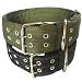 Pesp Army Green Dog Metal Buckle Double 2-Rows Belt Strap Adjustable Collar Large L (Green) primary