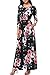 GAMISS Women Vintage Floral 3/4 Sleeve Long Dress Boho Casual Wedding Party Maxi Dress