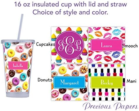 Personalized teenage plastic tumbler with lid and straw , teen gift, tween gift, donut cup, cupcake cups, lips cups makes a great gift for a teenage girl