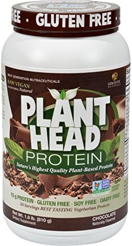 2Pack! Genceutic Naturals Plant Head Protein - Chocolate - 1.7 lb