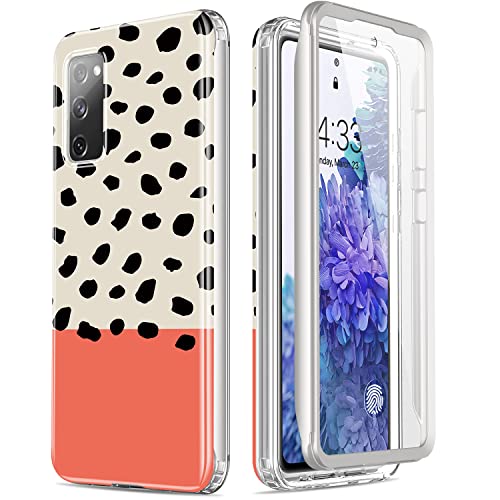 Esdot Compatible with Samsung Galaxy S20 FE Case with Built-in Screen Protector,with Fashionable Designs for Women Girls,Protective Phone Case for Galaxy S20 FE 6.5" Nice Leopard Pattern