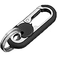 smilfuy Heavy Duty Car Keychain for Men, Quick Release Anti-Loss Key Chain Clips Key Holder with Double Keyrings (Black, 1PC)