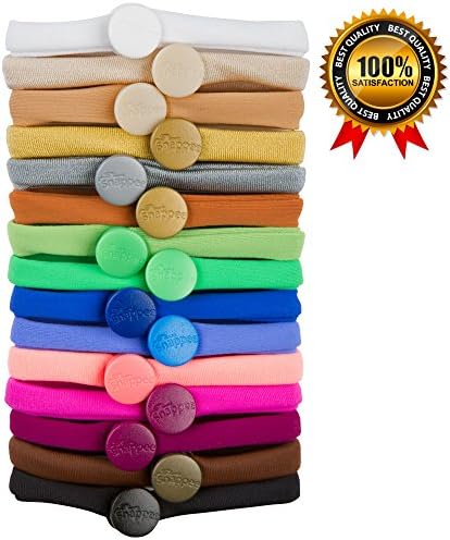 Premium No Crease Snap-Off Hair Ties By Snappee RAINBOW EDITION - Easy Ouchless Removal with Non-Elastic, Long-Lasting, Soft Stretchy Material for Natural, Thick and All Hair Types!