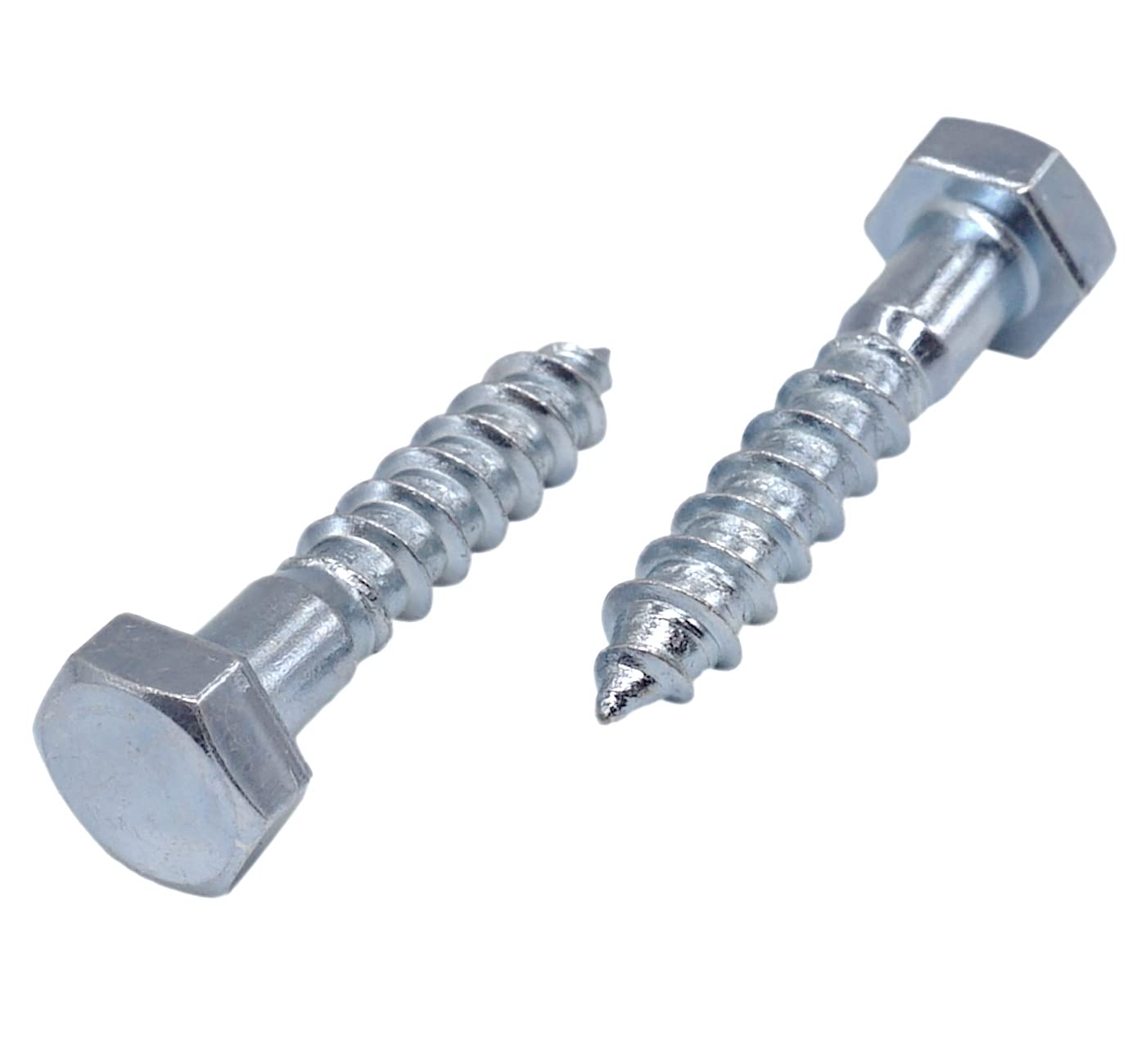 (Pack of 60 pcs) DIN 571 Zinc Plated Steel Hexagon Wood Screws M8 x 30 mm, Hex Screw, Lag Bolts, Hex Head, Coach Screws (60, M8 x 30 mm)