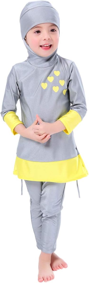 OBEEII Muslim Girls Swimming Costume Modest Islamic Full Cover Hijab Burkini Swimsuit