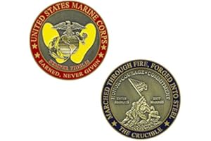 MILITARY GIFT SHOP USMC Crucible Challenge Coin - Honoring The Dedication and Sacrifice of United States Marines-Disabled USMC Vet Owned Business