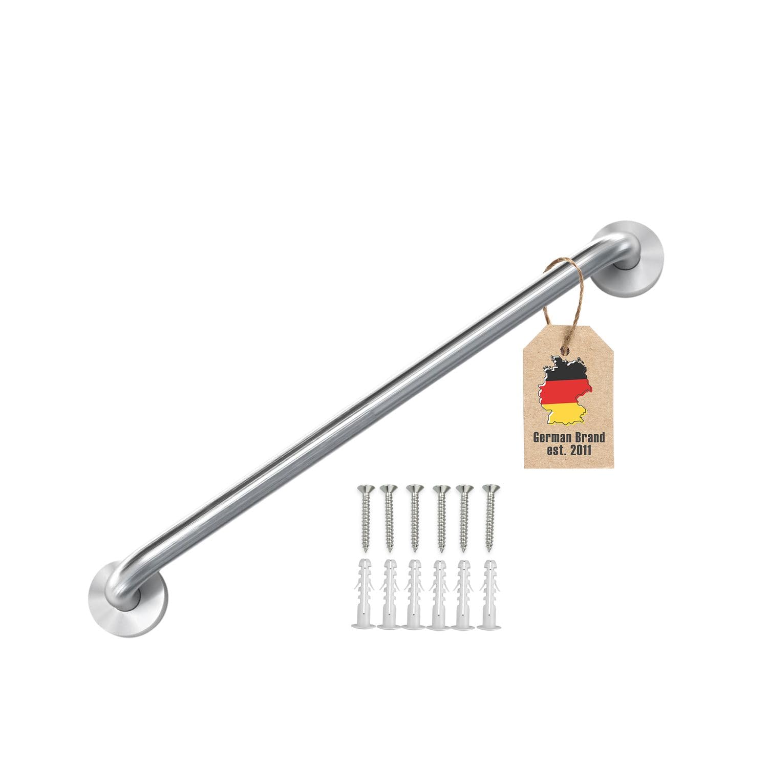 Intirilife towel rail made of brushed stainless steel - length 30cm and 19mm rod diameter for drilling - towel rail towel holder bathroom sauna kitchen, wall mounting