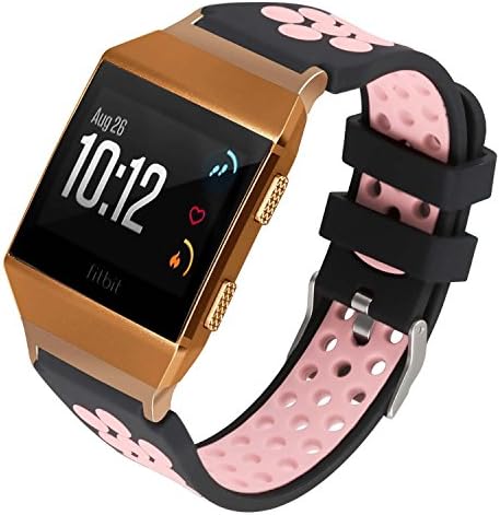 ESeekGo Compatible with Fitbit Ionic Band, Soft Silicone Breathable Sport Replacement Wristband with Metal Adapter Smart Watch Bracelet