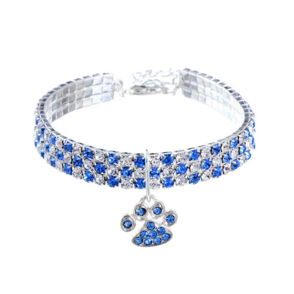 RayMinsino Pet Collar with Diamonds, Adjustable Crystal Diamond, Elastic Heart Claw Pendant, Wedding Cat and Dog, Small Pet Necklace Jewellery
