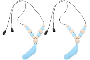 Cryfokt Necklaces, Kau Necklace 2PCs Safe Silicone Reduce Your Finger Chewing for Home (Blue)