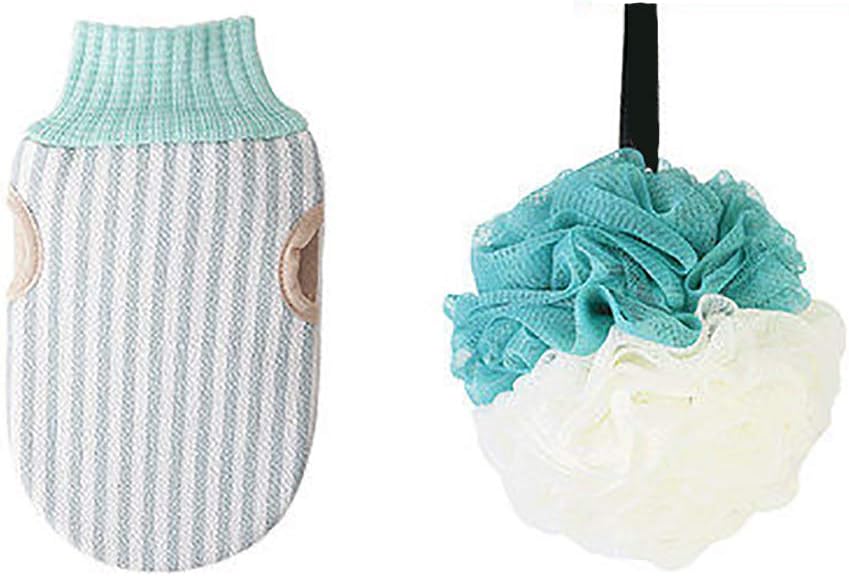 Omenluck Green Mesh Shower Ball Exfoliating Sponge Bath Loofah for Adults & Kids