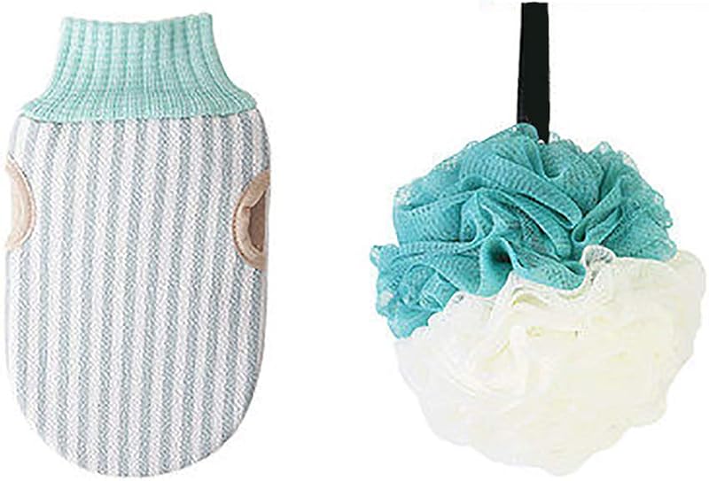 Omenluck Green Mesh Shower Ball Exfoliating Sponge Bath Loofah for Adults & Kids