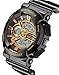 Waterproof Watch for Boys With Alarm Digital Analog Chronograph Electronic Sport Wrist Watch Black+Gold