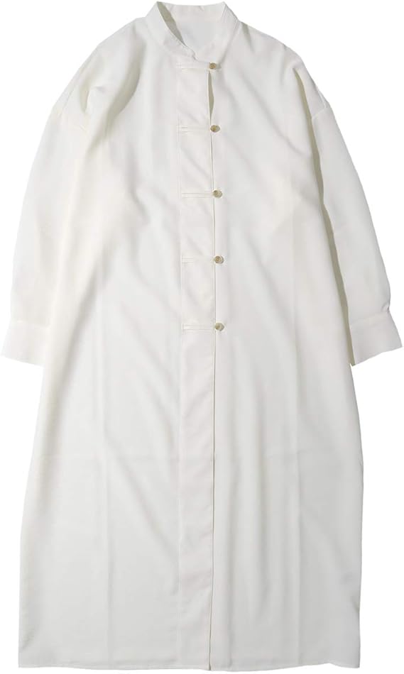 Amazon Co Jp シャツワンピース レディース 春 ロング 長袖 大きいサイズ 春夏 チャイナシャツ 体型カバー ゆったり 前開き バンドカラー 服 ファッション小物