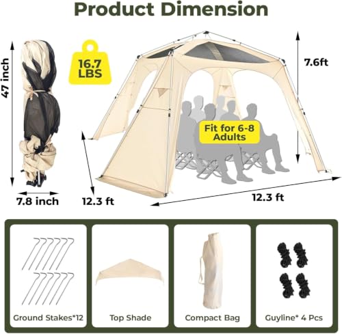 Alvantor 12' x 12' Pop Up Gazebo Review: 4-Season Instant Canopy with Curtain Options image 20