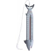 XY-WQ 10" Shark Pool Thermometer, Jumbo Easy-Read Fully Sinking Design | 10-inch jumbo design with fully sinking sensor and tether for accurate readings in pools, spas, hot tubs and ponds.