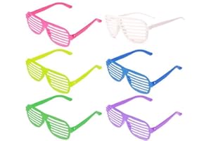 Plastic Shutter Shades Glasses,12 Pcs Party Shutters Shading Neon Color Shutter Glasses Party Slotted Sunglasses for Partys ﻿