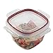 Rubbermaid Lock-Its Square Food Storage Containers with Easy Find Lids, 7 Cup, Racer Red