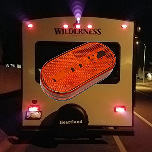 NEW SUN 2x Amber 10 LED Trailer Marker Lights Side Front Rear Clearance Lights 4" x2” Rectangle LED Lights - Thumbnail 6