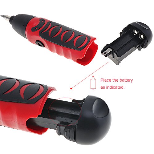 X-Power 6V Cordless Screwdriver, Battery Operated Electric Screw Driver with Bidirectional Switch and 14 Driver Bits Set for Household Maintenance