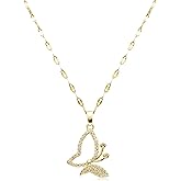 RAMESONL Fashion Elegant Hollow Out Pendant Moon Cat,Bird,Steel Printed Rose,Luck Clover Shell Necklace,Butterfly Rabbit Pendant Animal Necklace Cute Inspiring Gifts for Women Men Daughter Teens