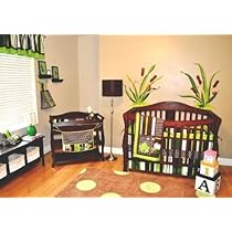 Unique Crib Bedding 10pc Frog Nursery Crib Bedding Set Brown & Green - Pollywog Pond