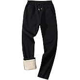 Rseoutlh Men's Winter Fleece Pants Sherpa Lined Warm Sweatpants Active Running Track Thermal Jogger Pants