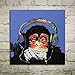 Muzagroo Art Monkey Oil Painting Hand Painted on Canvas Wall Art for Living Room Funny Animals Wall Decor Monkey with Headphone Canvas Art for Boys Room Decor (24x24in)