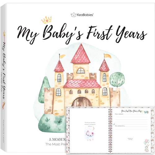 Photo 1 of First 5 Years Baby Memory Book Girl, Boy - 90 Pages Hardcover First Year Milestone Keepsake Book, Newborn Scrapbook for New Parents, Minimalist Photo Album Journal,Gift for Baby Shower(Fairytale Land)
