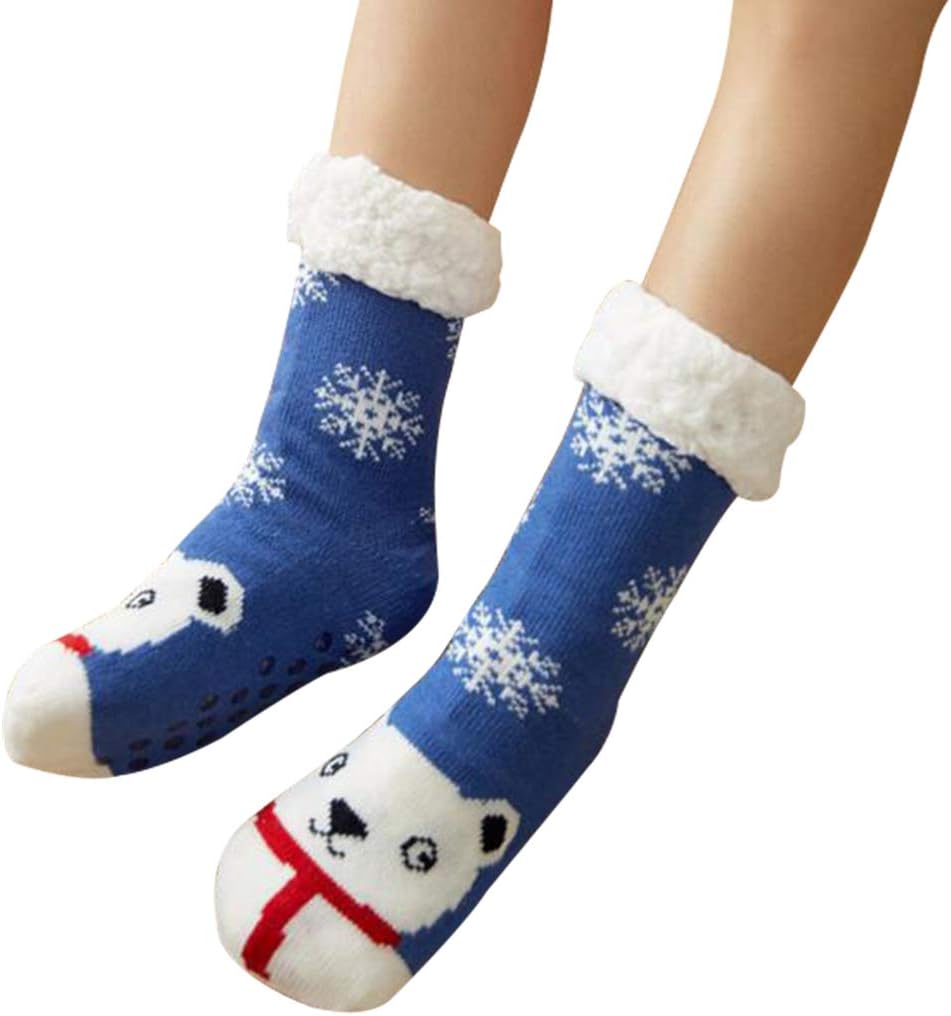 Women's Super Soft Warm Fleece Lined Slipper Socks Snowflake Knee High Winter Home Socks