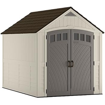 Suncast BMS8025 Covington 481 cu. ft. Resin Storage Shed, Vanilla