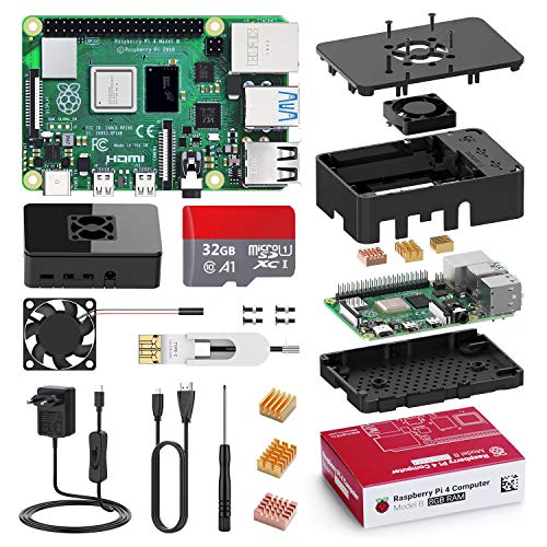 Bqeel Kit Raspberry Pi 4 Model B da 8GB RAM+MicroSD 32GB, RPi Barebone con Accessori 1 Cavo HDMI, Alimentatore 5.1V 3A…