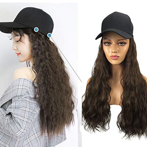 Long Curly Wig Cap Long Hair Baseball Cap Ball Caps Casual Hat with Wig