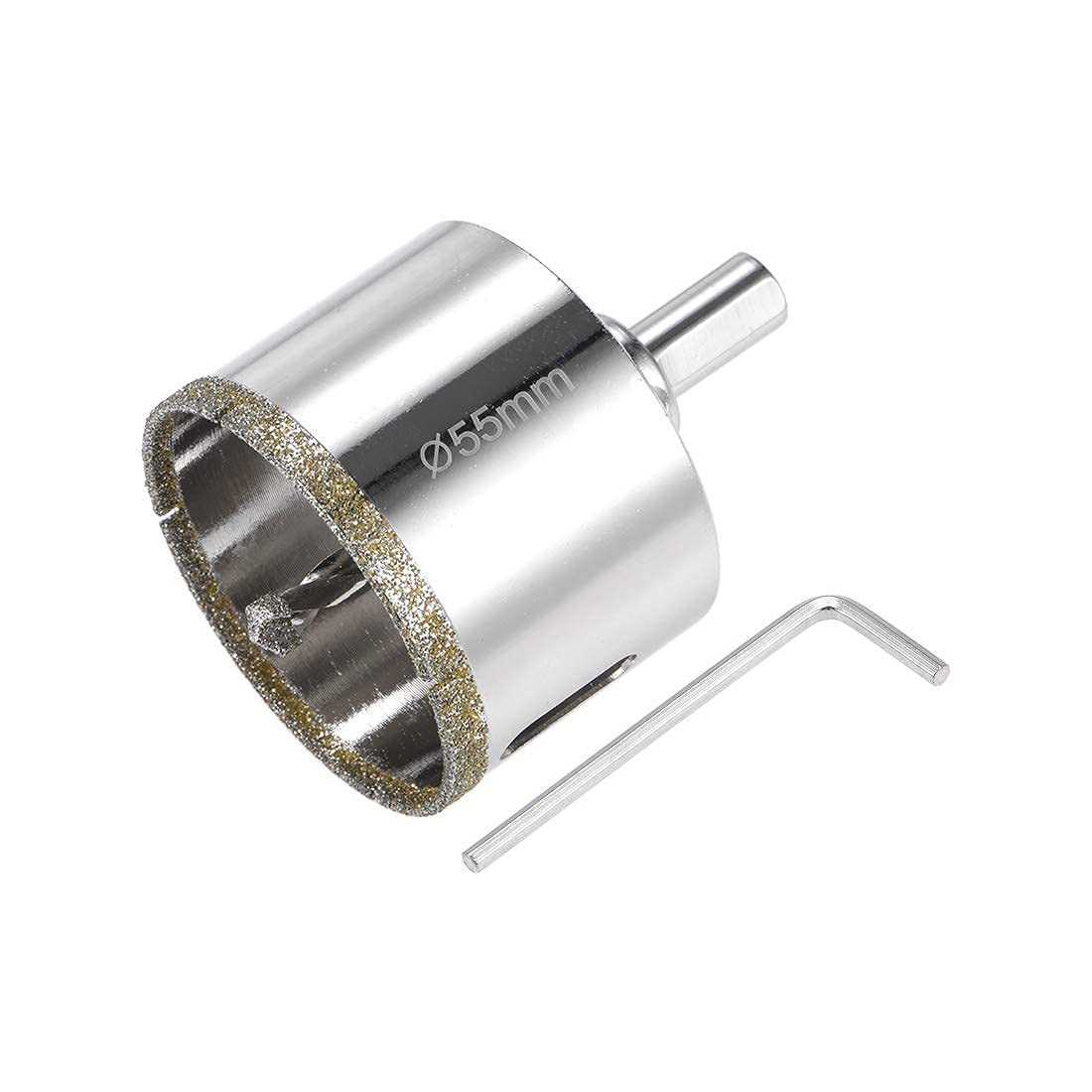 TOP-VIGOR 55mm Diamond Drill Bit Glass Hole Saw Set, Hollow Core Drill Bit with Spotting Drill Bit, Tile Hole Cutter Set Core Drill Bits Center Pilot for Ceramics Porcelain Tile Bottles Pots Brick