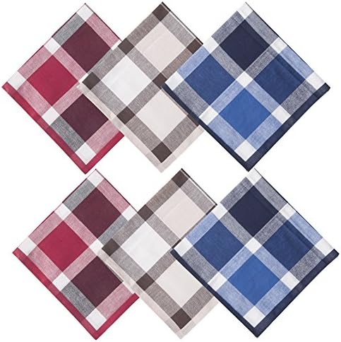 EcoHanky 100% Cotton Men's Handkerchiefs Assorted Classic Checks 12 Pieces